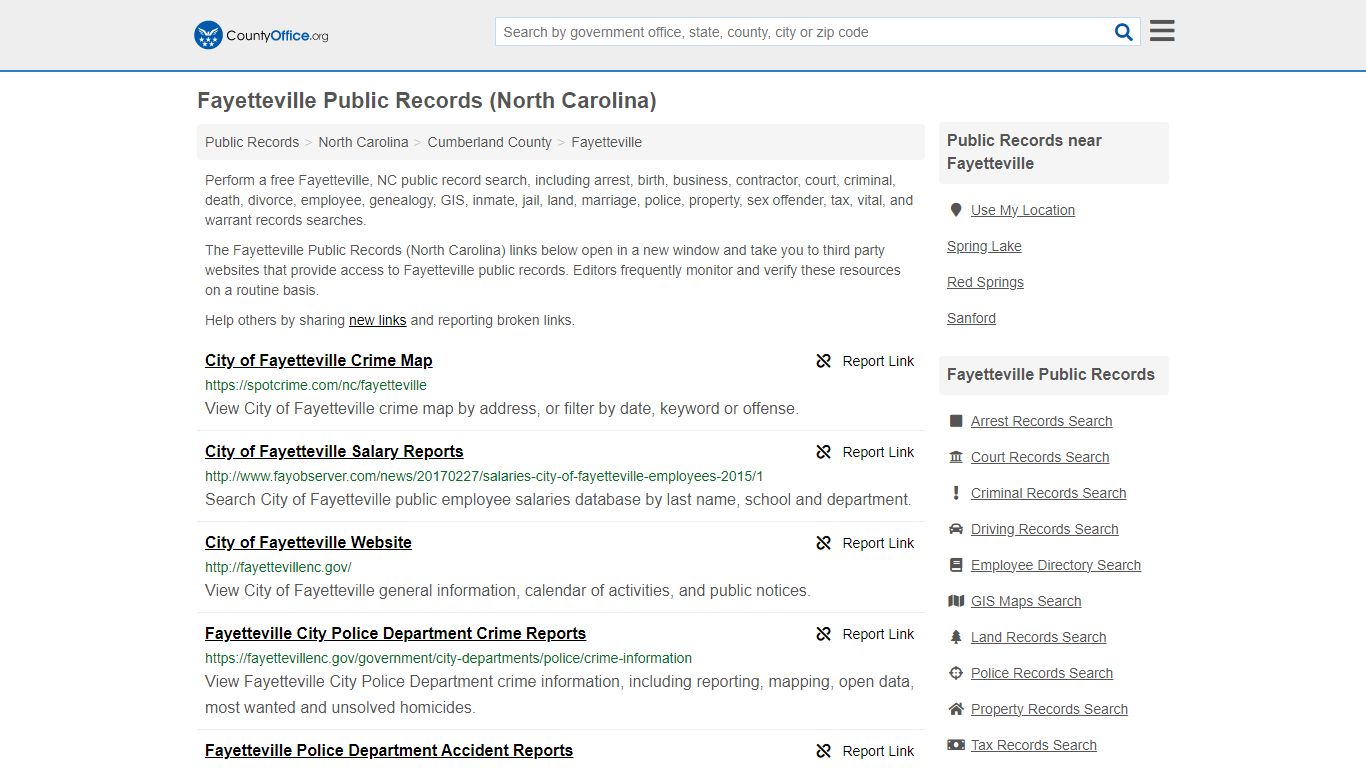 Public Records - Fayetteville, NC (Business, Criminal, GIS, Property ...